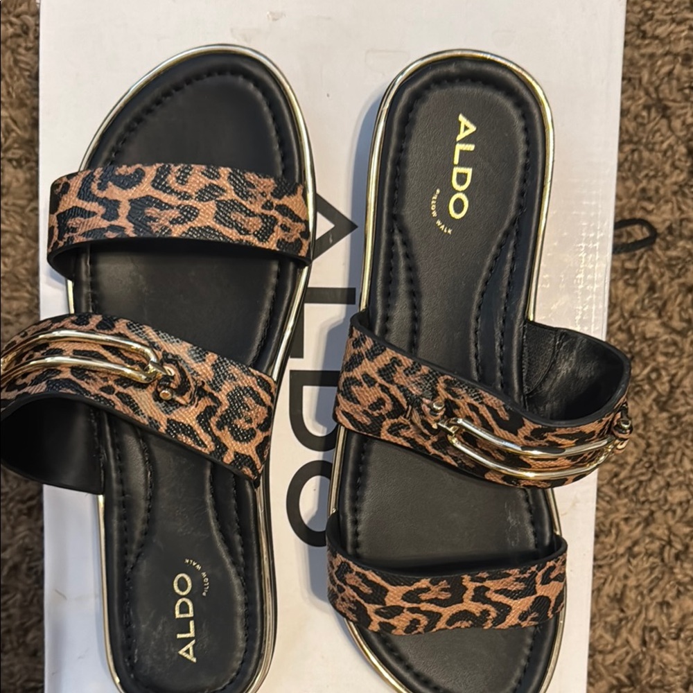 Aldo Leopard Print Sandals